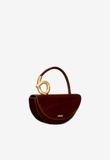 Cult Gaia Azariah Leather Top Handle Bag Dark Brown TH1919LR2572_DARK BROWN