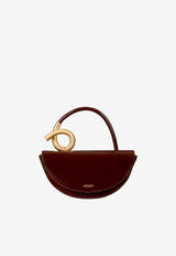 Cult Gaia Azariah Leather Top Handle Bag Dark Brown TH1919LR2572_DARK BROWN
