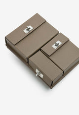 Kelly Multipocket To Go Pouch in Etoupe Epsom with Palladium Hardware