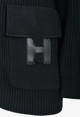 "H" Wool Knit Cardigan