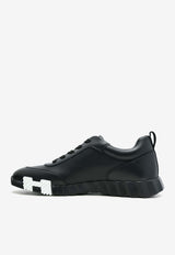 Bouncing Low-Top Sneakers in Black Perforated and Solid Calfskin