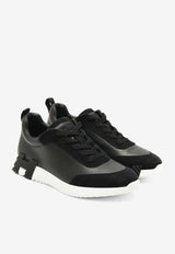 Bouncing Low-Top Sneakers in Black Calfskin and Suede