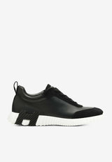 Bouncing Low-Top Sneakers in Black Calfskin and Suede