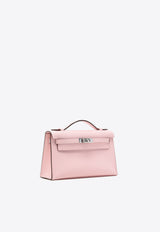 Kelly Pochette Clutch Bag in Rose Sakura Swift with Palladium Hardware