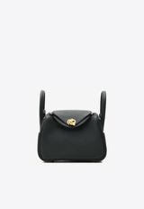 Mini Lindy II in Black Clemence with Gold Hardware