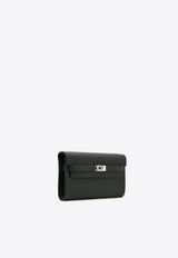 Kelly To Go Wallet in Black Epsom Leather with Palladium Hardware