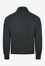 "Devant Cuir" Bomber Jacket in Wool and Goatskin