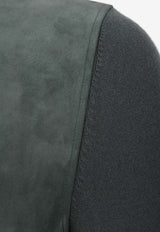 "Devant Cuir" Bomber Jacket in Wool and Goatskin