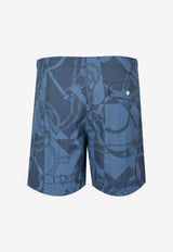 "Eperon d'Or" Print Swim Trunks