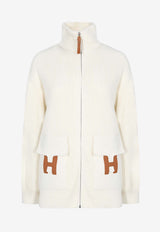 "H" Wool Knit Cardigan