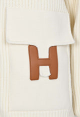 "H" Wool Knit Cardigan