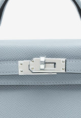 Mini Kelly Sellier 20 in Bleu Glacier Epsom with Palladium Hardware