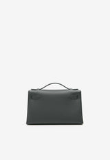 Kelly Pochette HSS Verso Clutch Bag in Black and Bleu Saphir Swift Leather with Gold Hardware