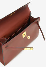 Kelly Pochette Clutch Bag in Rouge H Swift Leather with Gold Hardware