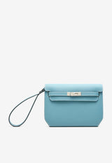 Kelly Depeches 25 Pouch in New Bleu Jean Epsom with Palladium Hardware