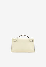 Kelly Pochette Clutch Bag in Nata Swift with Palladium Hardware