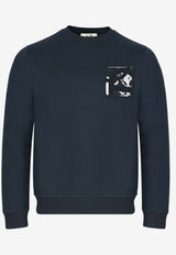 "Ex-Libris" Print Pullover Sweatshirt