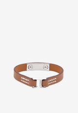 Hermès Rivale Mini Bracelet in Gold Swift Leather with Palladium Hardware