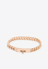 Kelly Gourmette TPM Bracelet in Rose Gold and 6 Diamonds