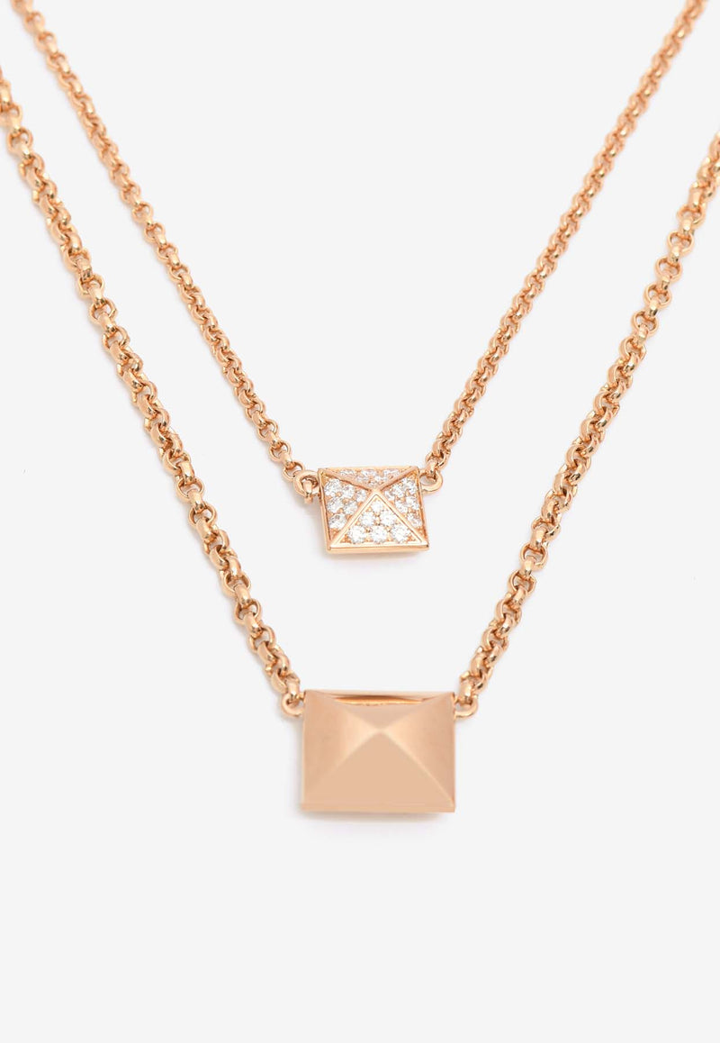 Hermès Clou d'H Pendant in Rose Gold and Diamonds