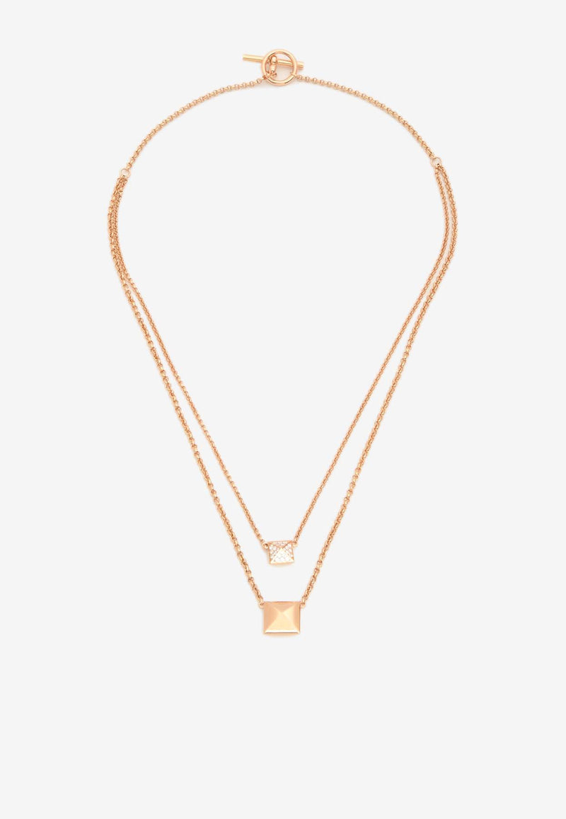 Hermès Clou d'H Pendant in Rose Gold and Diamonds