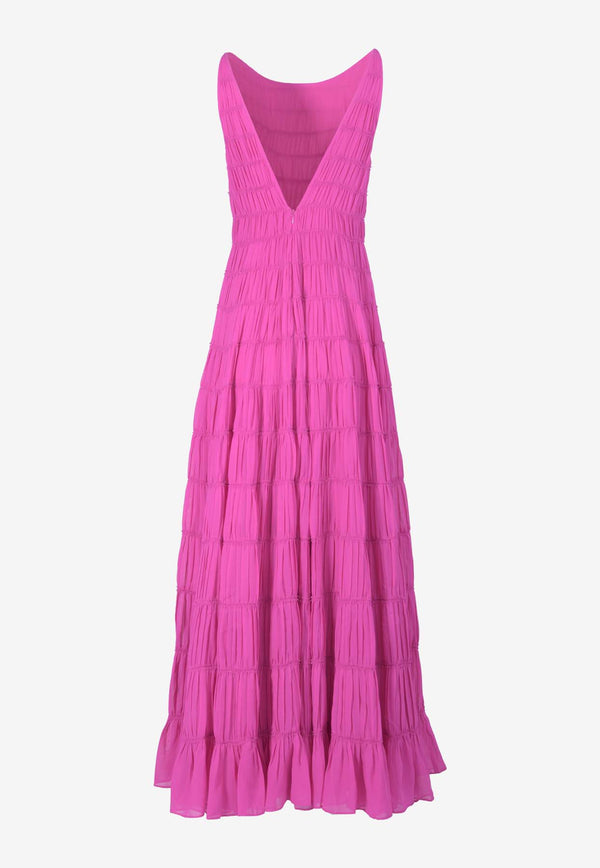 Aje Rosewood Ruched Maxi Dress 24RE5354FUCHSIA