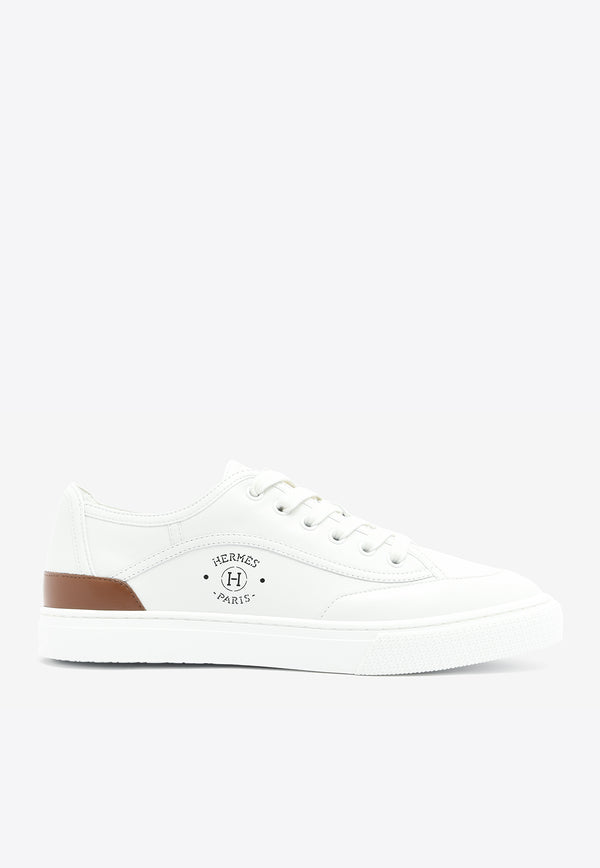 Hermès Get Low-Top Sneakers in White Calfskin