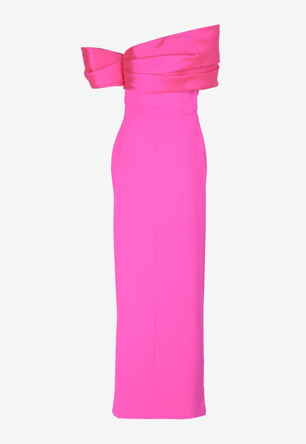 Solace London Alexis Off-Shoulder Maxi Dress OS38019FUCHSIA