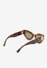 Fendi FF Diamonds Cat-Eye Sunglasses Khaki FE40146IBROWN MULTI