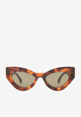 Fendi FF Diamonds Cat-Eye Sunglasses Khaki FE40146IBROWN MULTI