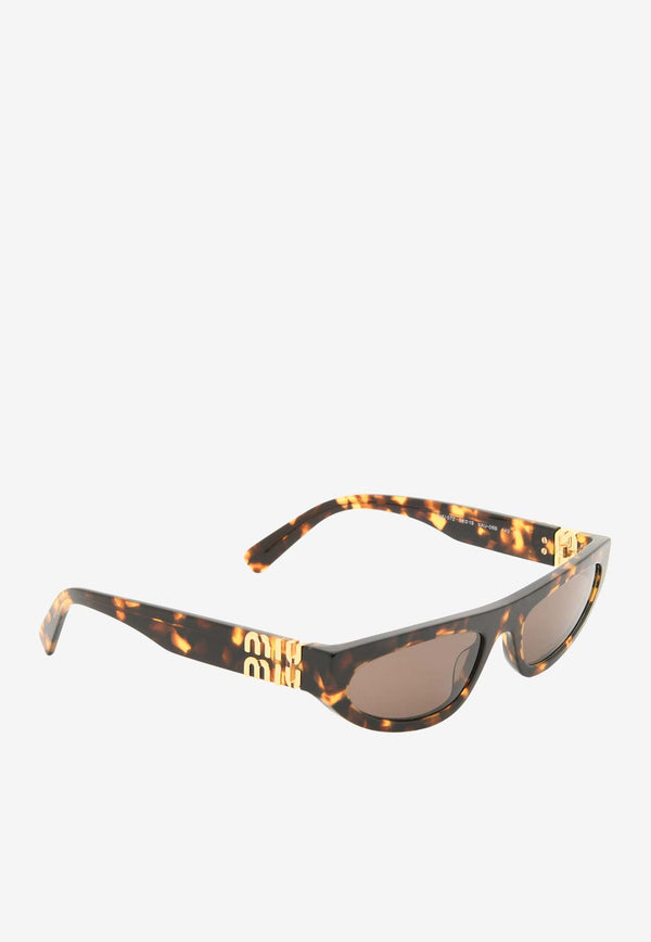 Miu Miu Logo Lettering Cat-Eye Sunglasses Brown 0MU07ZSBROWN MULTI