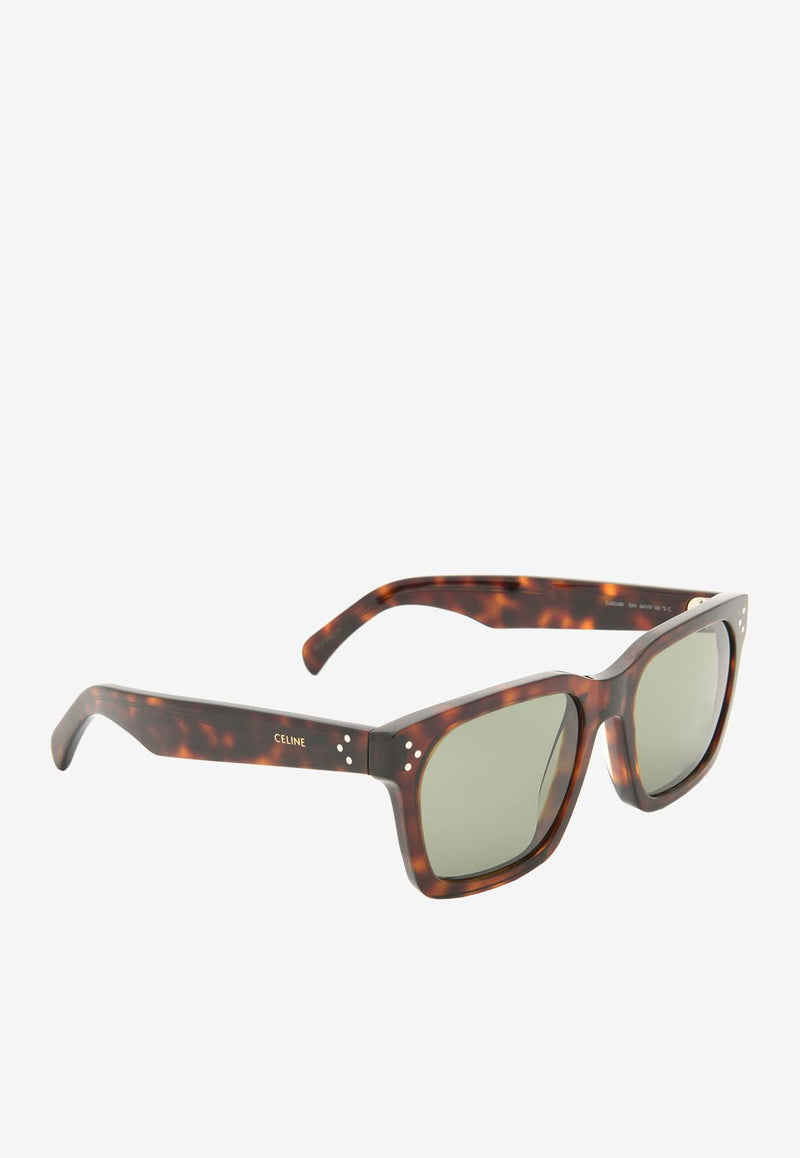 Celine 3 Dots Square-Framed Sunglasses Green CL40248IBROWN MULTI