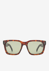 Celine 3 Dots Square-Framed Sunglasses Green CL40248IBROWN MULTI