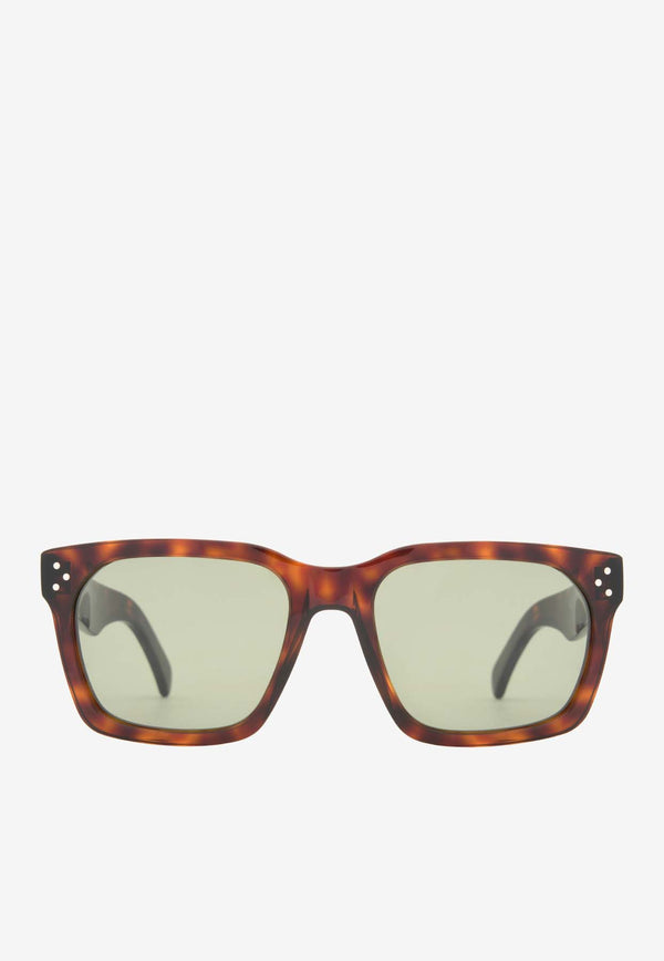 Celine 3 Dots Square-Framed Sunglasses Green CL40248IBROWN MULTI