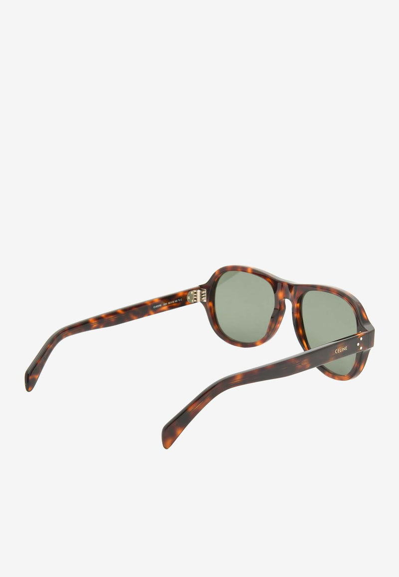 Celine 3 Dots Aviator Sunglasses Green CL40298IBROWN MULTI