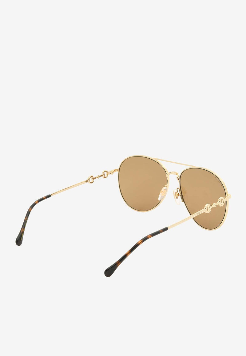 Gucci Interlocking G Aviator Sunglasses Green GG1698SGOLD