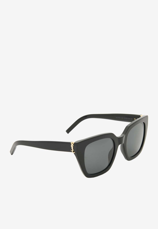 Saint Laurent Cassandre Square Sunglasses Gray SLM143BLACK