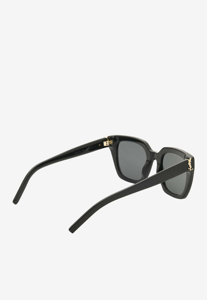 Saint Laurent Cassandre Square Sunglasses Gray SLM143BLACK