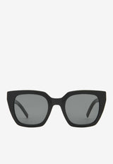 Saint Laurent Cassandre Square Sunglasses Gray SLM143BLACK