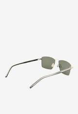 Saint Laurent Engraved Logo Square Sunglasses Gray SL700SILVER