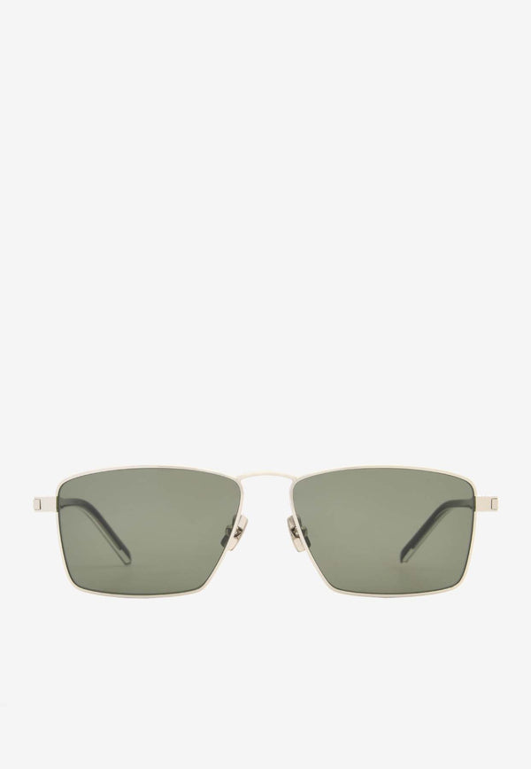 Saint Laurent Engraved Logo Square Sunglasses Gray SL700SILVER