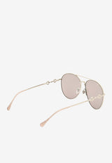 Gucci Interlocking G Aviator Sunglasses Gray GG1698SSILVER