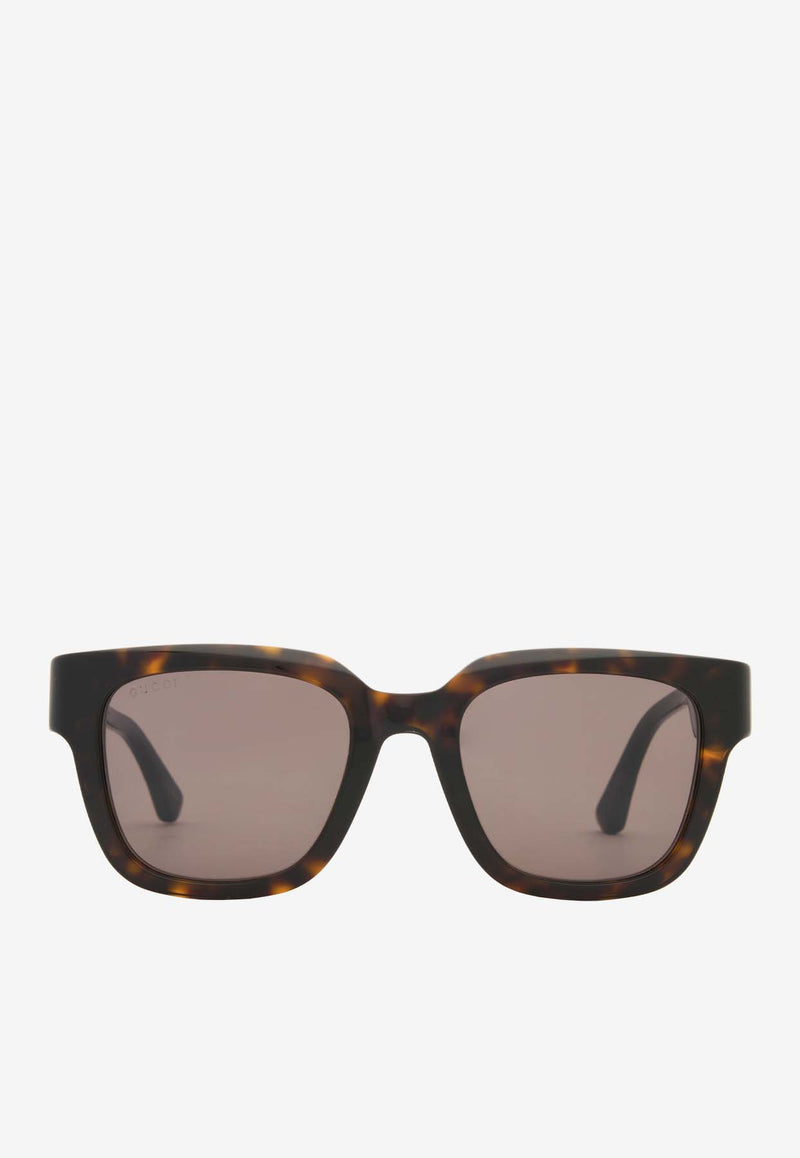 Gucci Logo Print Square Sunglasses Brown GG1670SKBLACK MULTI