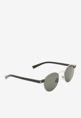 Saint Laurent Round-Frame Logo Sunglasses Gray SL707SILVER