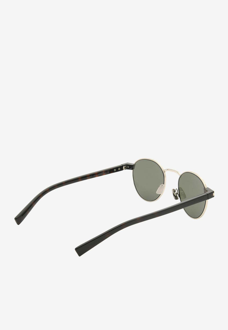 Saint Laurent Round-Frame Logo Sunglasses Gray SL707SILVER