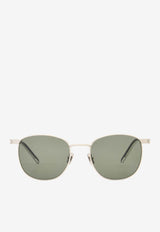 Saint Laurent Square-Framed Logo Sunglasses Gray SL747SILVER