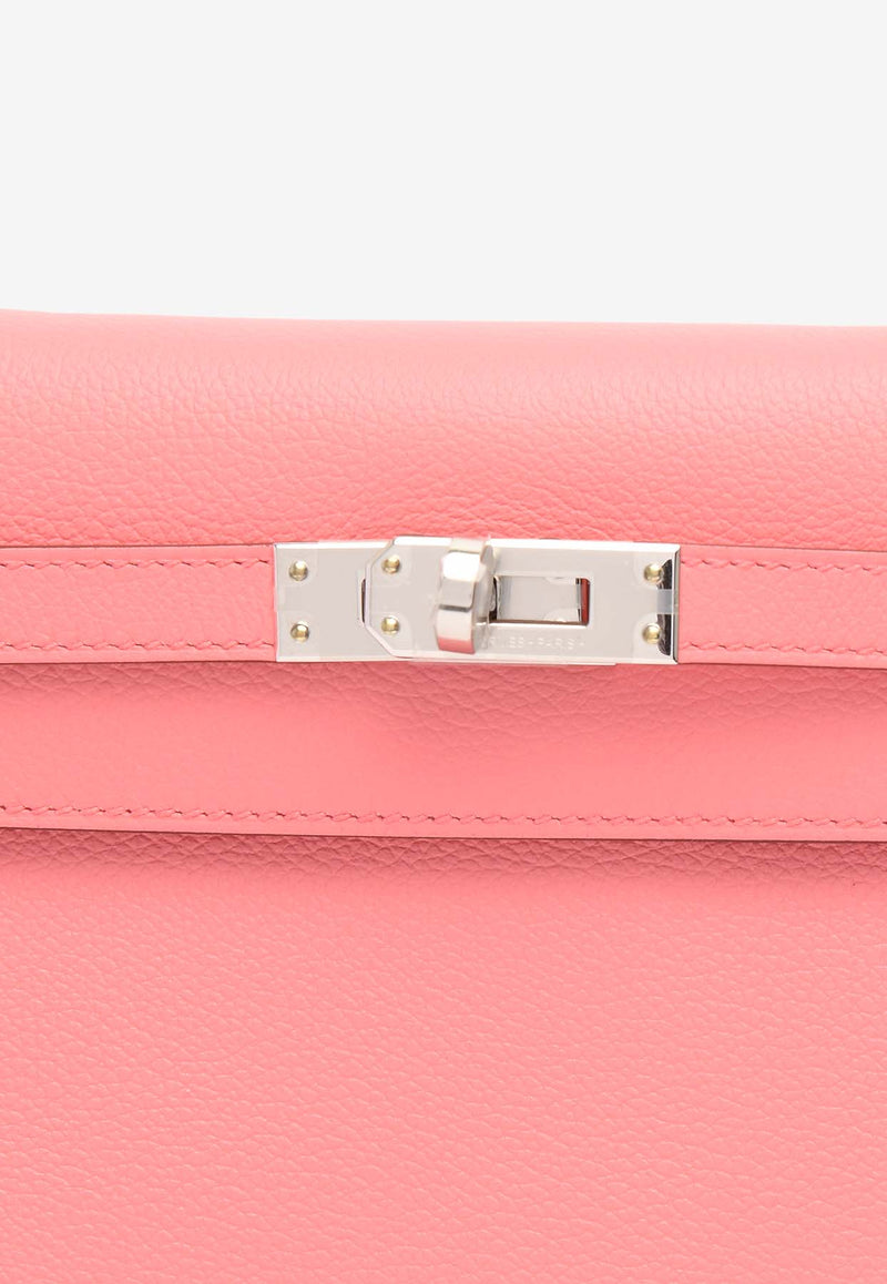 Hermès Kelly Danse Verso in Rose d'Ete and Vert Titien Evercolor with Palladium Hardware