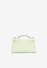 Hermès Kelly Pochette Clutch Bag in Vert Fizz Swift with Palladium Hardware