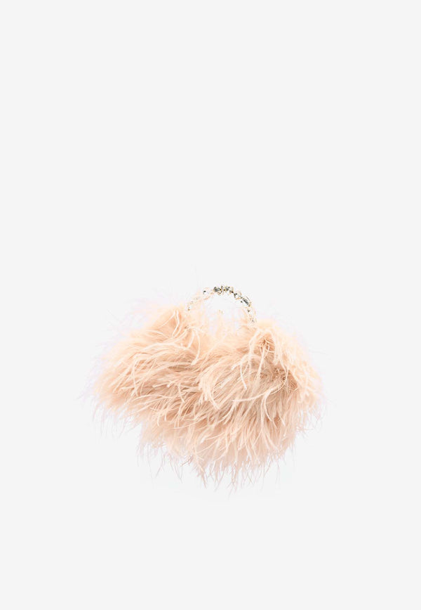 L'alingi Taliya Feather Handbag Nude TAFENU01NUDE