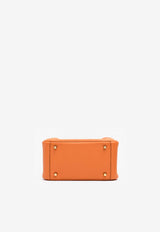 Hermès Mini Lindy 20 in Orange Clemence Leather with Gold Hardware